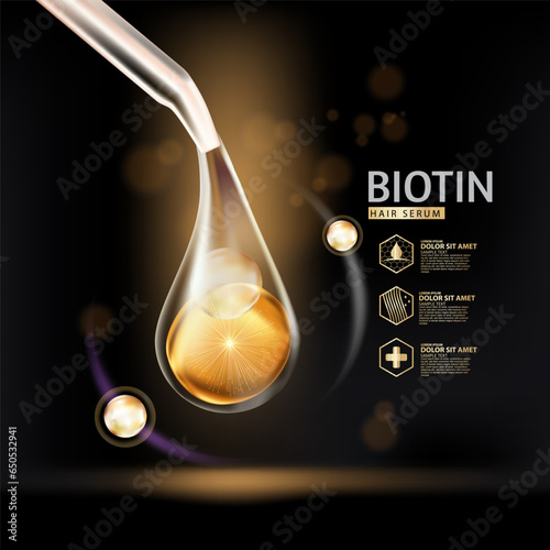 concept of biotin serum hair care protection 