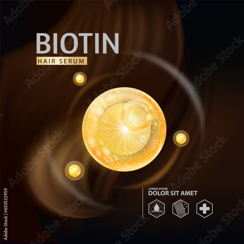concept of biotin serum hair care protection 
