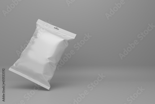 Billede på lærred 3d Chips bag mock up isolated on white background