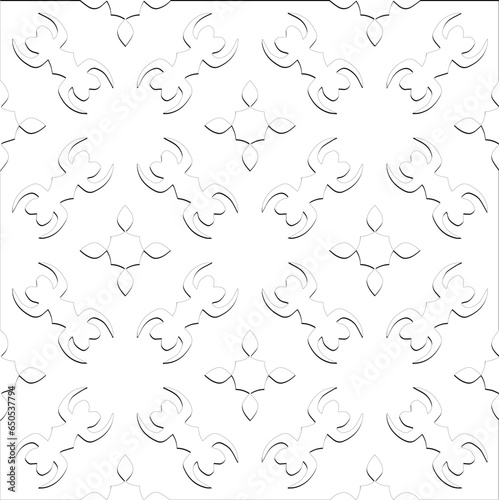  Abstract background with figures from lines. Black and white texture for web page, textures, card, poster, fabric, textile. Monochrome pattern. Repeating design.