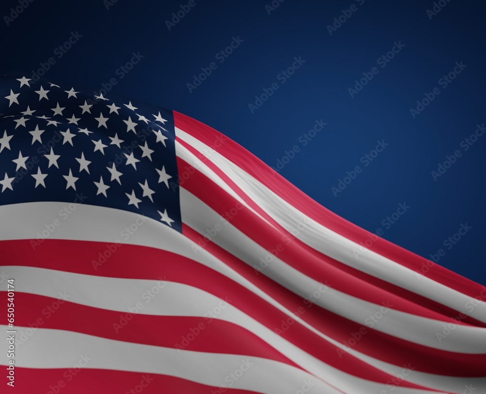 Obraz premium Abstract United States Flag 3D Render (3D Artwork)