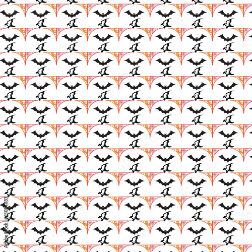 Fototapeta Naklejka Na Ścianę i Meble -  Pattern design with halloween vector. with white background. seamless pattern with birds. eps file 6.