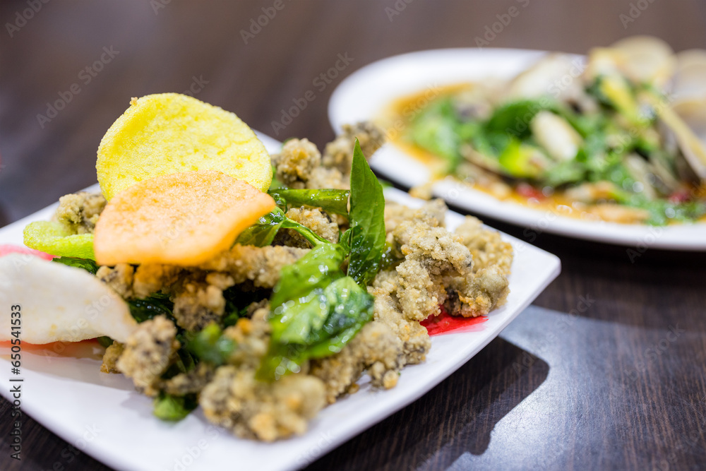 Taiwanese deep fry oyster basil Taiwanese deep fry oyster basil