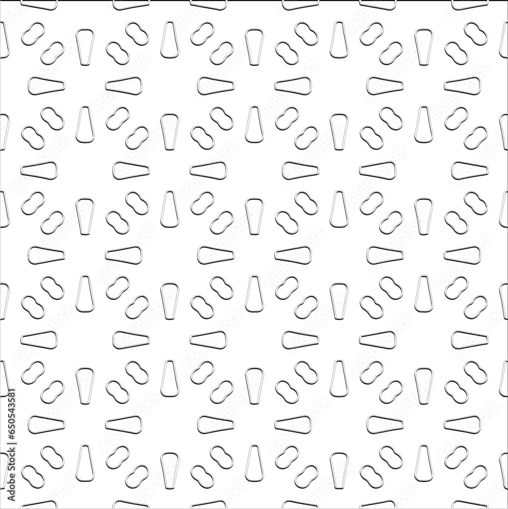  Abstract  background with figures from lines. Black and white texture for web page, textures, card, poster, fabric, textile. Monochrome pattern. Repeating design.