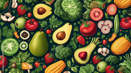 vegan food background, generative ai