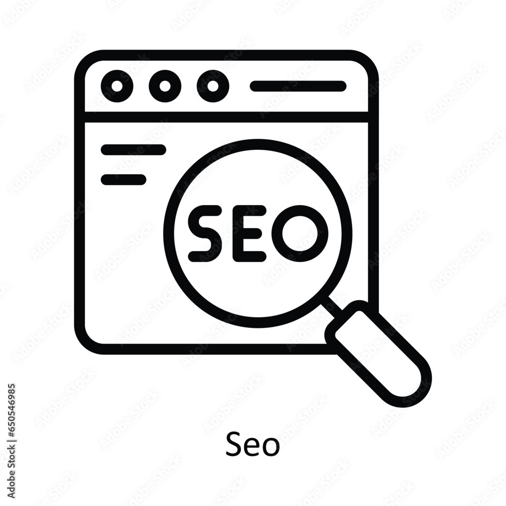Seo vector  outline icon illustration. EPS 10 File.