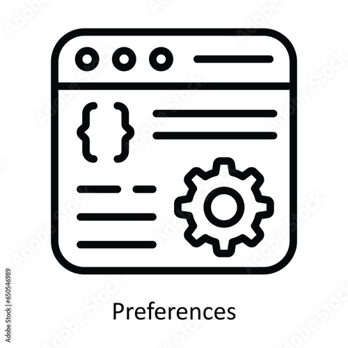 Preferences vector  outline icon illustration. EPS 10 File.
