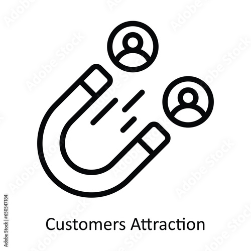 Customers Attraction vector  outline icon illustration. EPS 10 File.