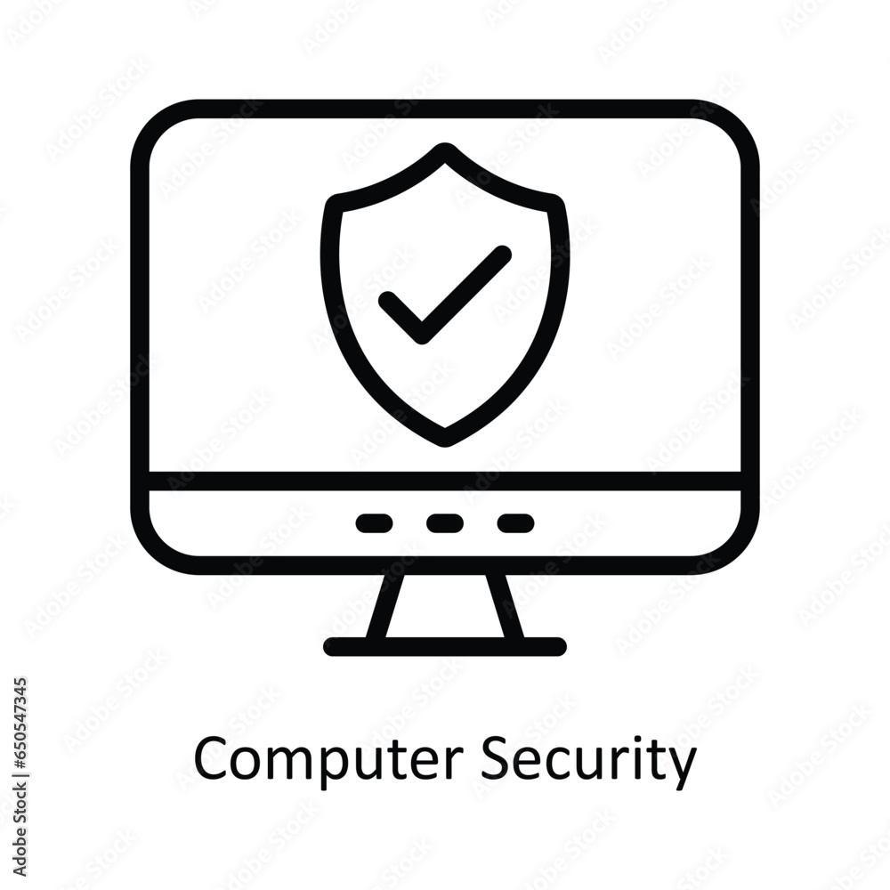 Computer Security vector outline icon illustration. EPS 10 File. Computer Security vector outline icon illustration. EPS 10 File.