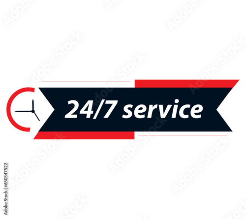 24-hour service with a clock vector 