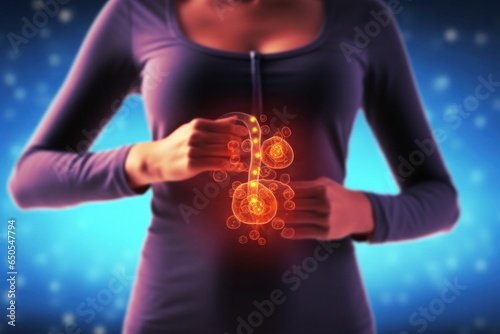 3d medical illustration of inflamed organs in human body. Medical and science concept x ray and radiology