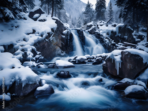 waterfall in the mountains  | Generative AI	