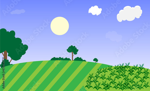 green field farmland vector design