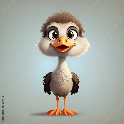 Ostrich Illustration AI Generative