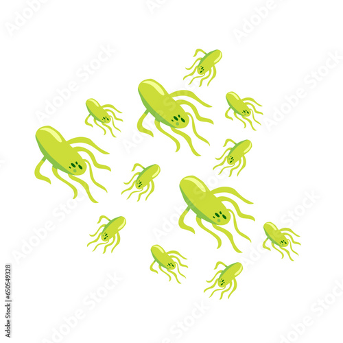 Salmonella bacterium flat icon