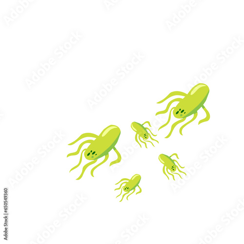 Salmonella bacterium flat icon