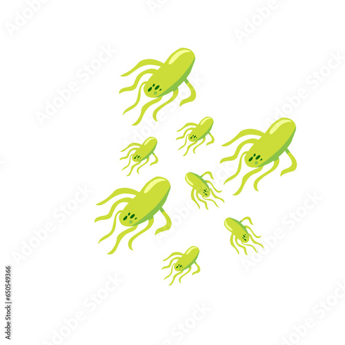 Salmonella bacterium flat icon