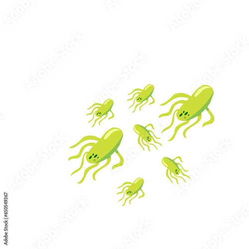 Salmonella bacterium flat icon