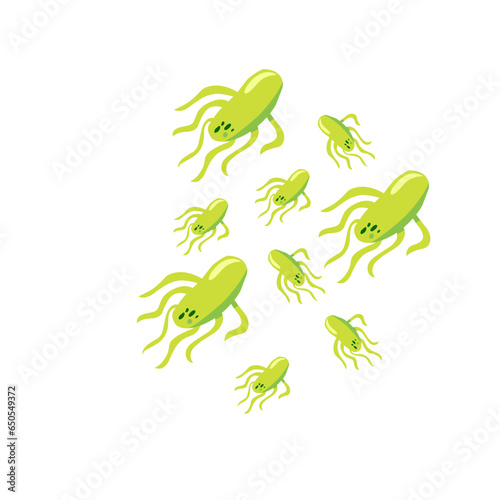 Salmonella bacterium flat icon