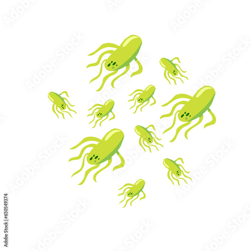Salmonella bacterium flat icon