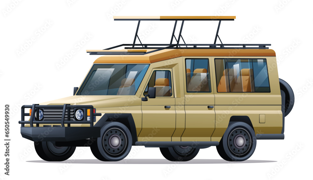 Safari car vector illustration isolated on white background