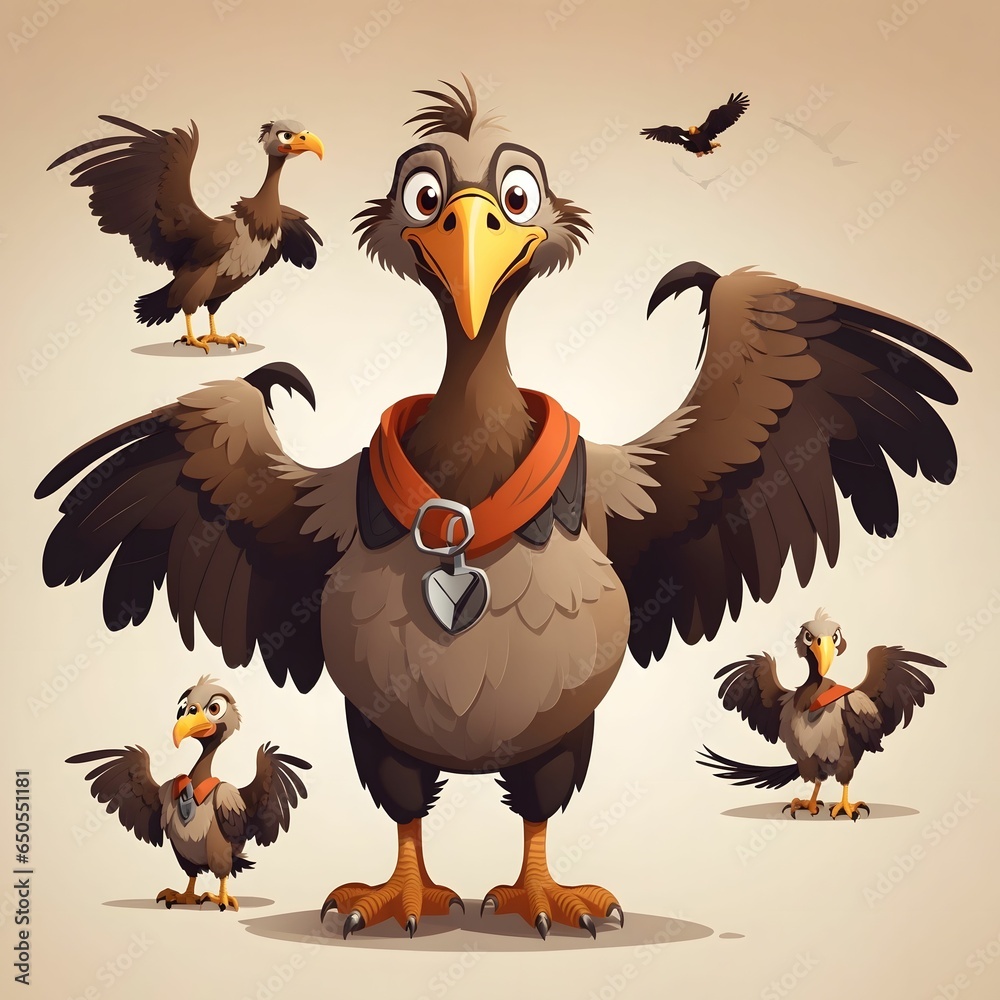 Obraz premium Vulture Illustration AI Generative