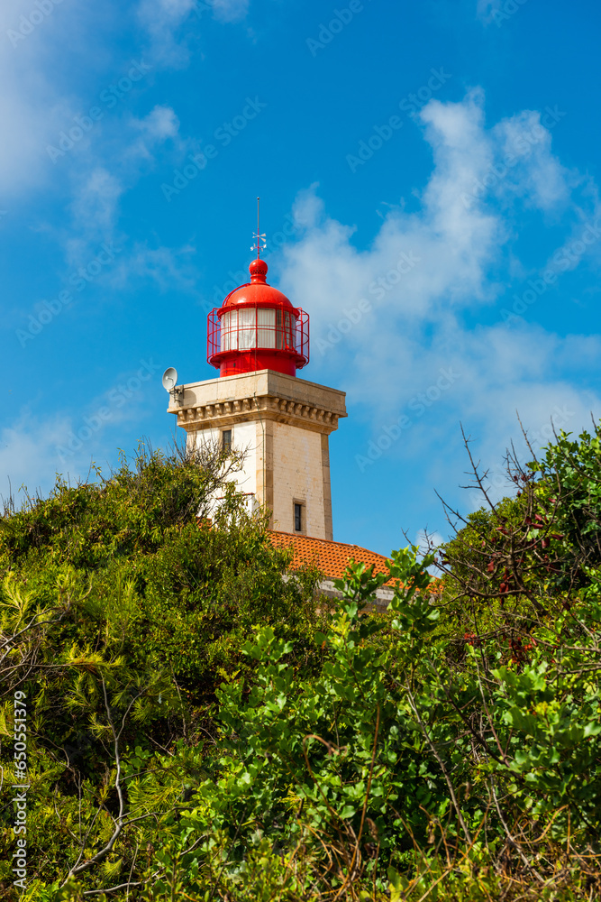Farol de Alfanzina Lighthouse in Algarve Coast, Portugal