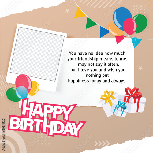 Happy birthday social media post template