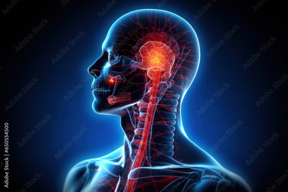 3d medical illustration of inflamed organs in human body. Medical and science concept x ray and radiology. Generative AI 3d medical illustration of inflamed organs in human body. Medical and science concept x ray and radiology. Generative AI