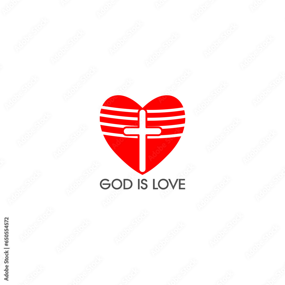 Obraz premium God is love symbol icon isolated on white background