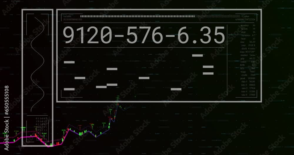 Animation of lines, changing numbers, loading bars and multiple graphs over black background Animation of lines, changing numbers, loading bars and multiple graphs over black background