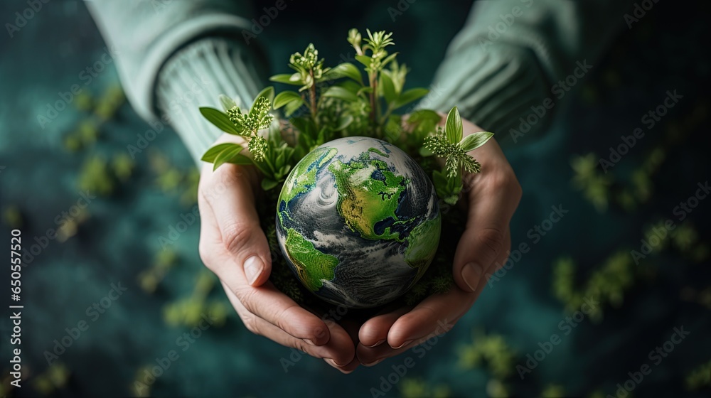 Hand holding crystal earth, Environment friendly, Saving the planet from pollution, Climate change, Global warming, Eco-friendly, Save the world, Earth day
 - obrazy, fototapety, plakaty 