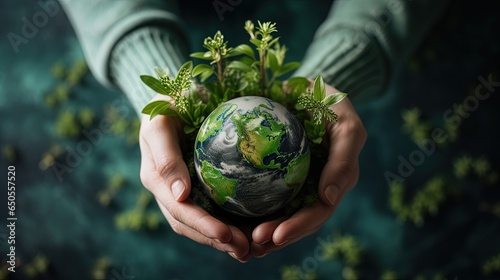 Hand holding crystal earth, Environment friendly, Saving the planet from pollution, Climate change, Global warming, Eco-friendly, Save the world, Earth day
