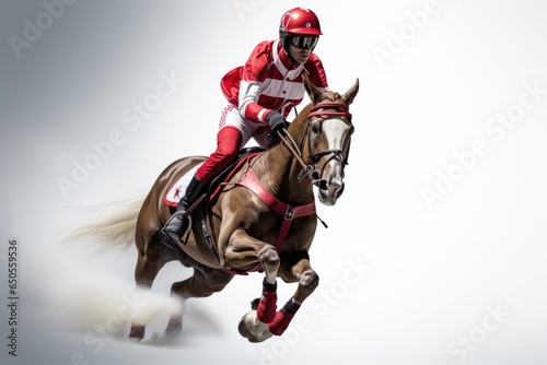 Equestrian in Jockey Suit with Trusty Horse