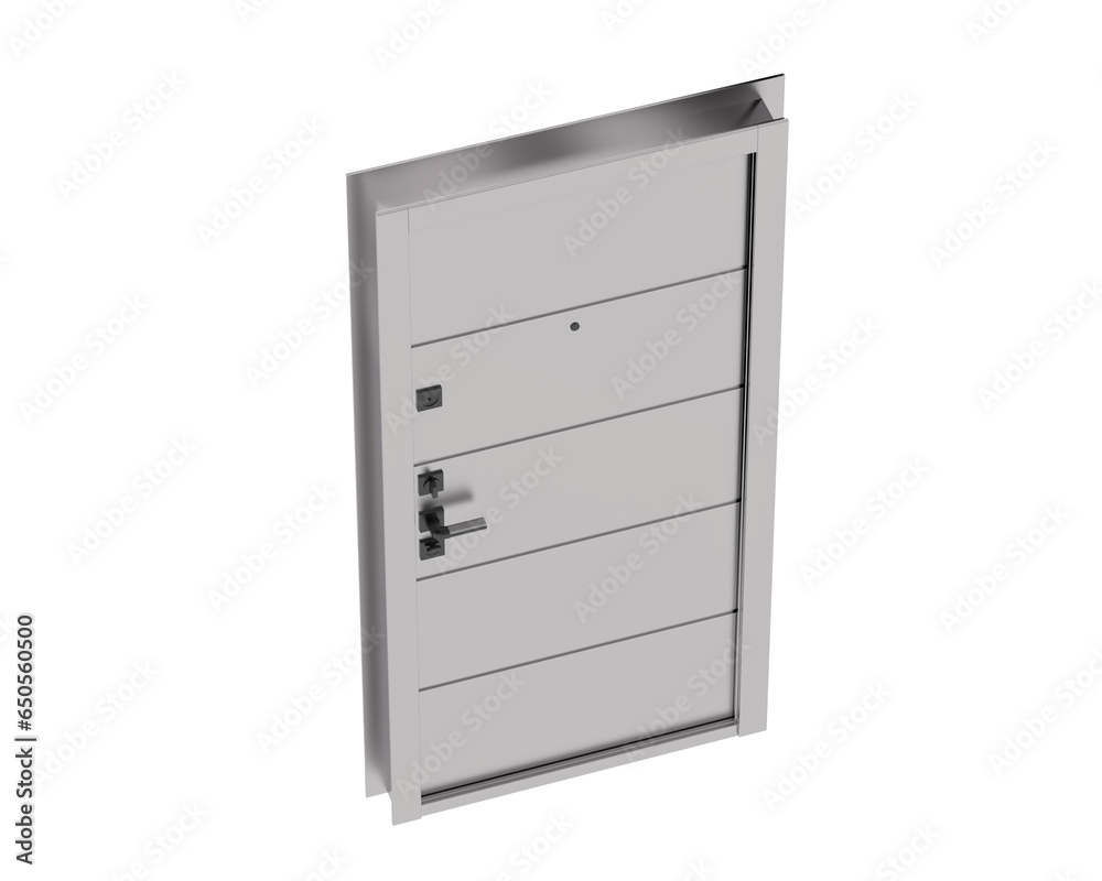 Front door isolated on transparent background. 3d rendering - illustration Front door isolated on transparent background. 3d rendering - illustration