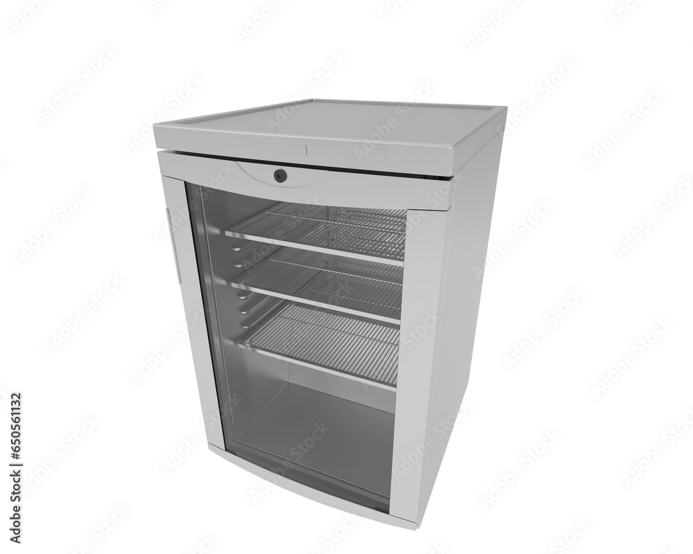 Fridge isolated on transparent background. 3d rendering - illustration Fridge isolated on transparent background. 3d rendering - illustration