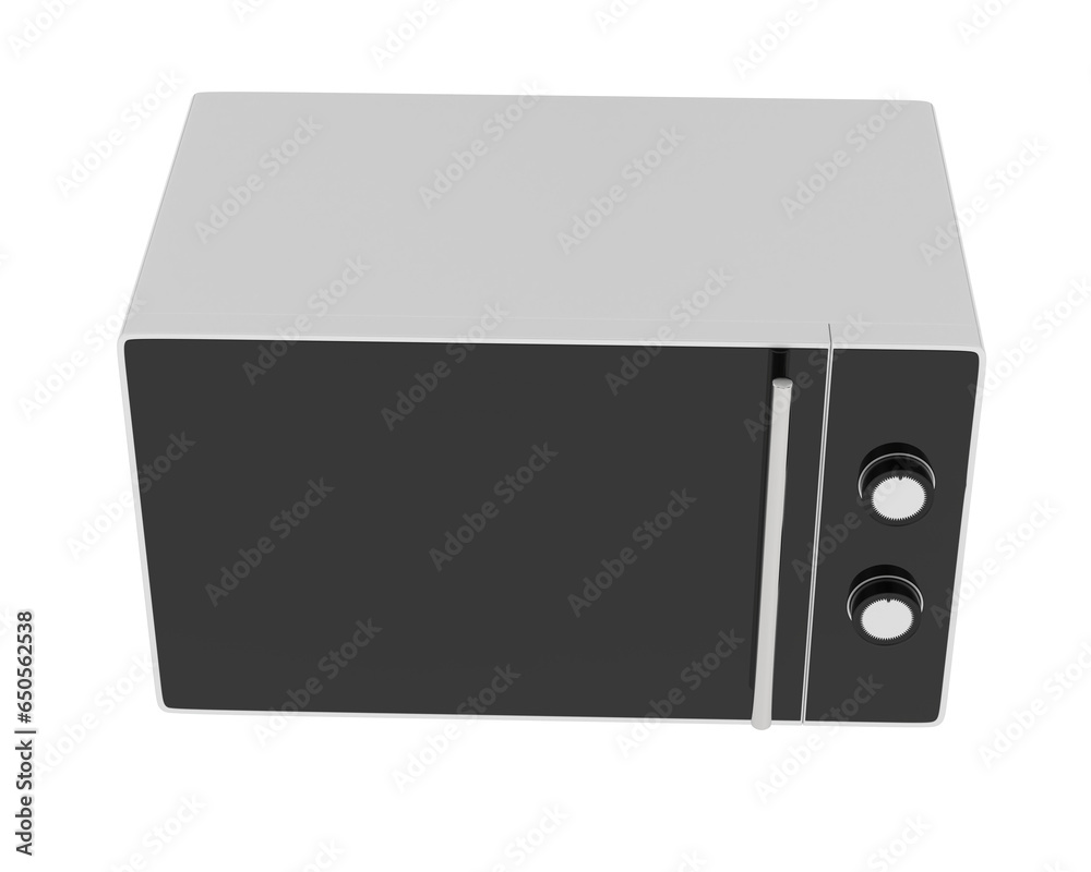 Obraz premium Microwave isolated on transparent background. 3d rendering - illustration