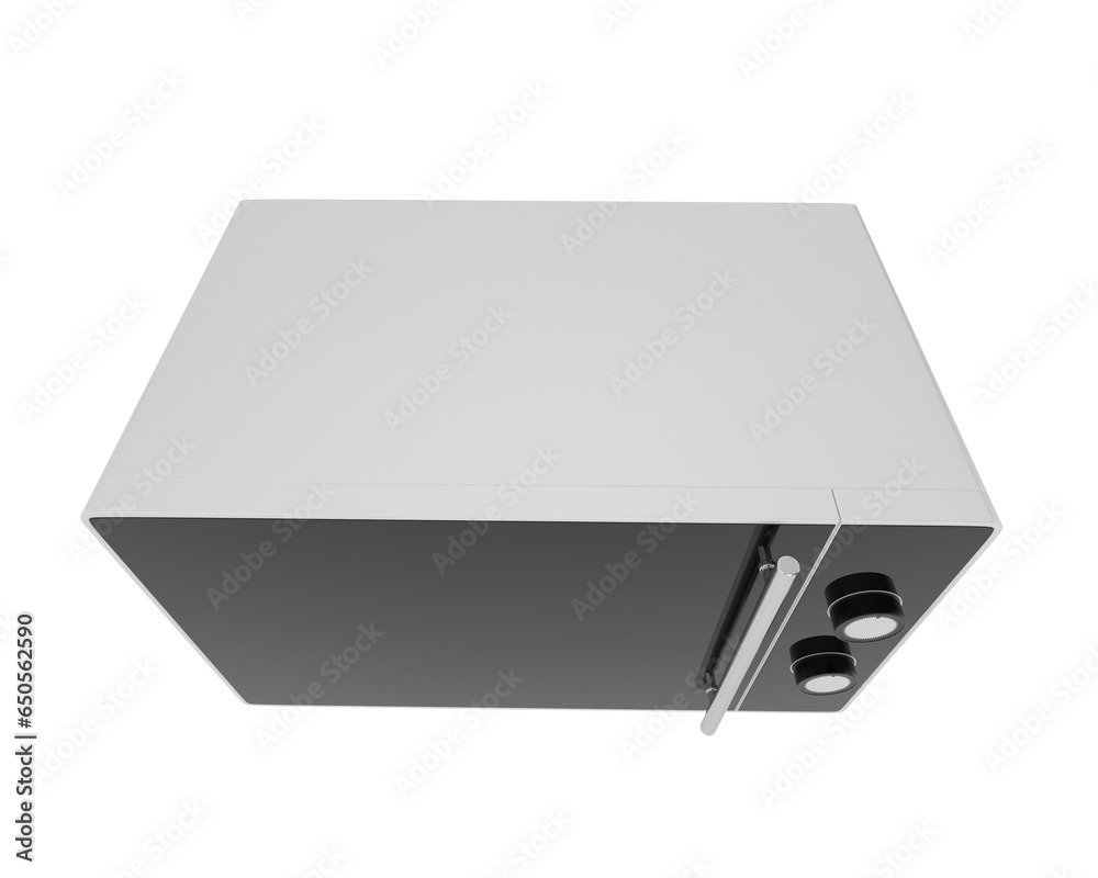 Microwave isolated on transparent background. 3d rendering - illustration Microwave isolated on transparent background. 3d rendering - illustration