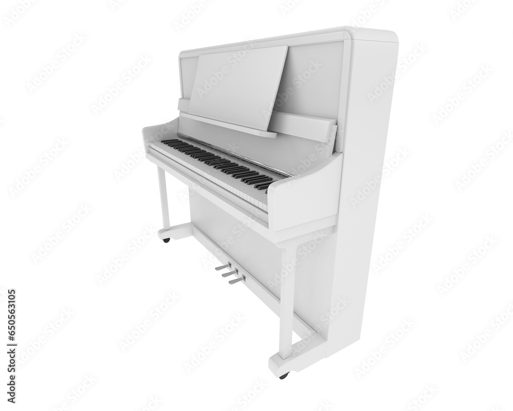 Piano isolated on transparent background. 3d rendering - illustration Piano isolated on transparent background. 3d rendering - illustration