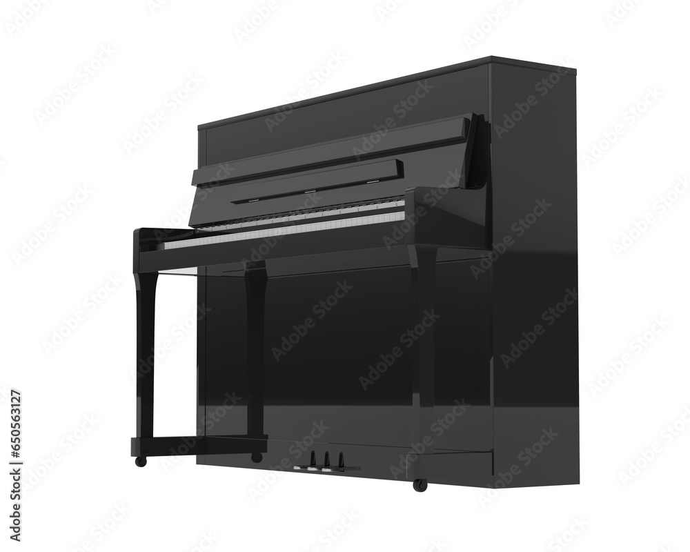 Piano isolated on transparent background. 3d rendering - illustration Piano isolated on transparent background. 3d rendering - illustration