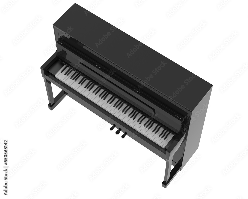 Piano isolated on transparent background. 3d rendering - illustration