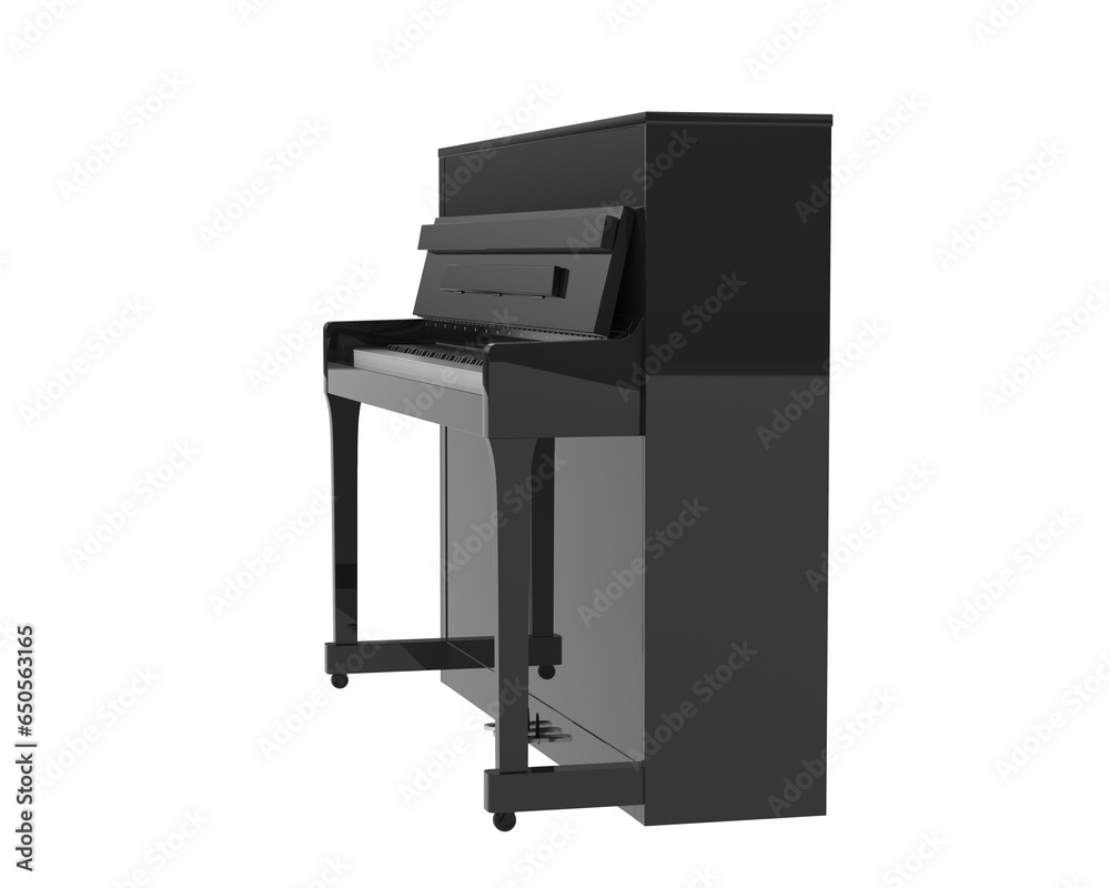 Piano isolated on transparent background. 3d rendering - illustration Piano isolated on transparent background. 3d rendering - illustration