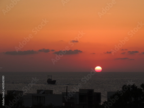 sunset over the city