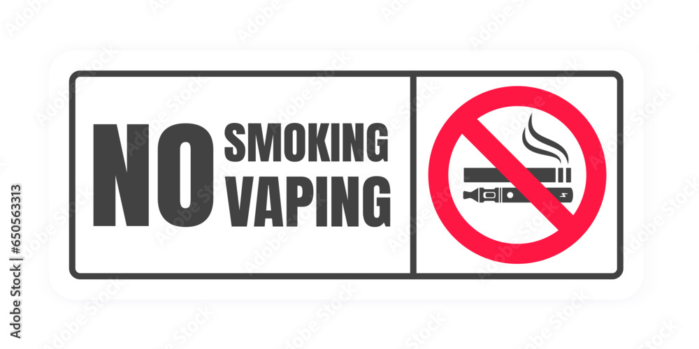 No smoking no vaping sign. Forbidden sign icon isolated on white background vector illustration. Cigarette, vape and smoke and in prohibition circle. No smoking no vaping sign. Forbidden sign icon isolated on white background vector illustration. Cigarette, vape and smoke and in prohibition circle.