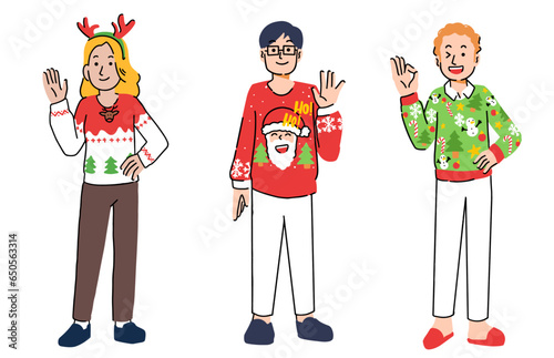 people wearing ugly sweaters I christmas sweaters Pack 