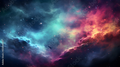 Visualize an explosion of color set against the backdrop of deep space.