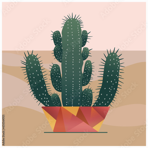 cactus decoration,  interior art wall background,  minimal wallpaper