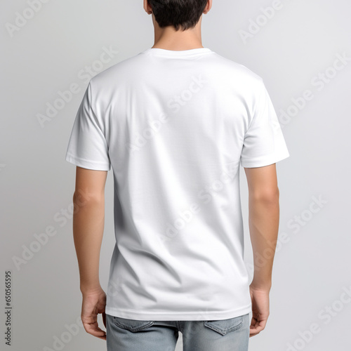 white back t-shirt on a white background