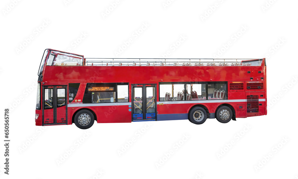 Cutout of an isolated red double-decker bus with the transparent png Cutout of an isolated red double-decker bus with the transparent png