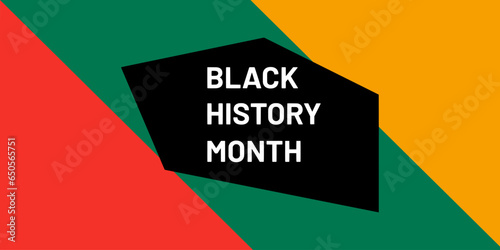 Vector with the colors red, yellow, and green and the text "Black History Month."